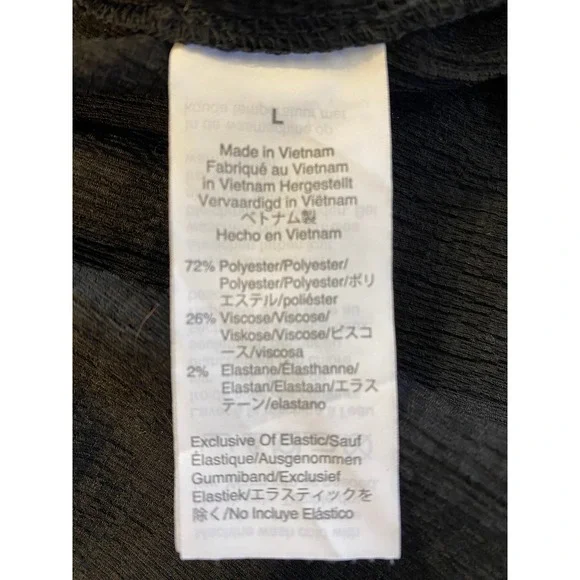 Madewell Texture & Thread Smocked Peplum Tank Top Black Large Sleeveless Crepe - Picture 5 of 7